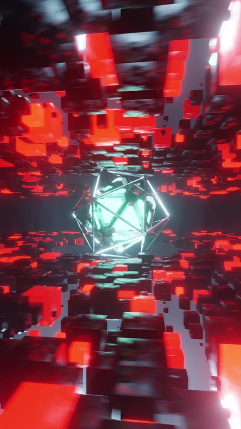 Vertical Sci-Fi Environment VJ Loop 3d animation Stock Footage 274560396