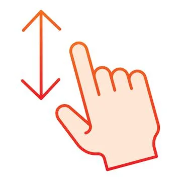 Vertical scoll flat icon. One finger scroll vector illustration isolated on Stock Illustration