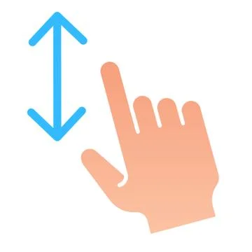 Vertical scoll flat icon. One finger scroll vector illustration isolated on Illustrazione stock