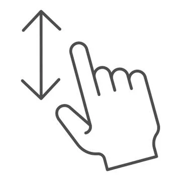 Vertical scoll thin line icon. One finger scroll vector illustration isolated on Stock Illustration