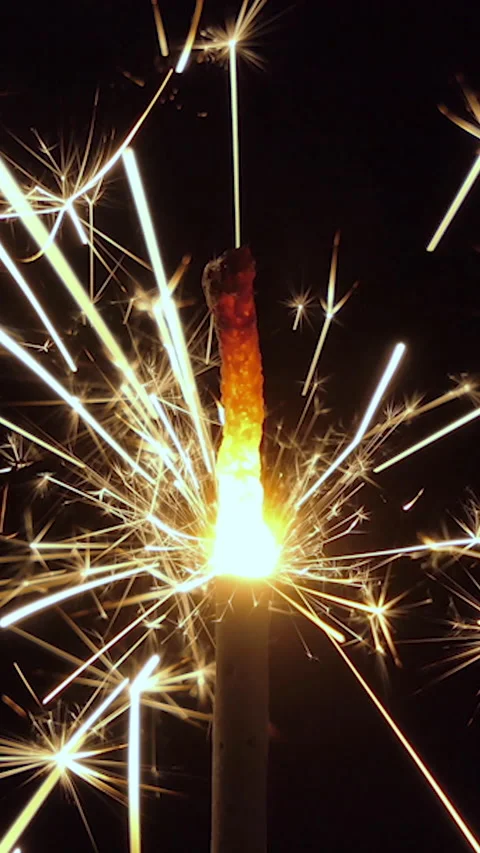 Vertical Screen: Bengali fire. Bengal fires flicker Stock Footage 231311604