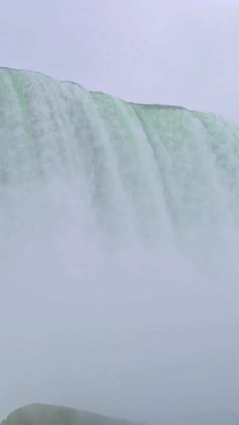 Vertical screen Close-Up of Niagara Falls with Dense Mist powerful close-up of 스톡 동영상 296796489
