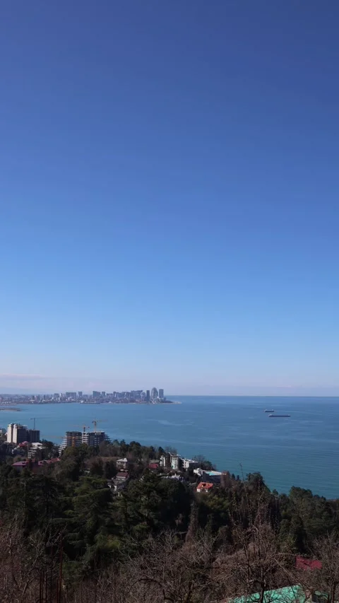 Vertical screen coastal city view Stock Footage 331199593
