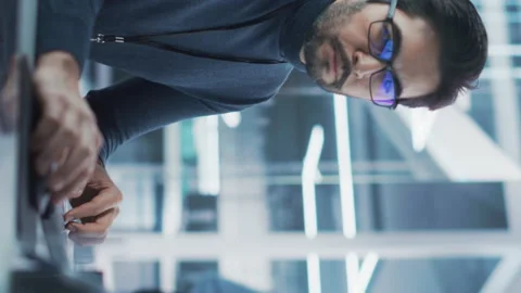 Vertical Screen Developer Working on Computer Stock Footage 224521931