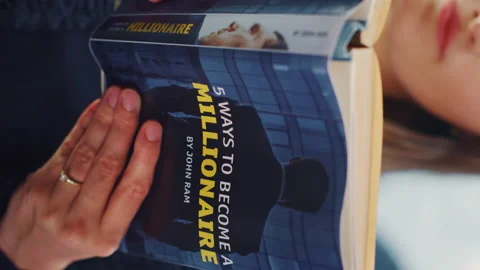 Vertical Screen Female Riding Elevator Reading Book 스톡 동영상 167841447