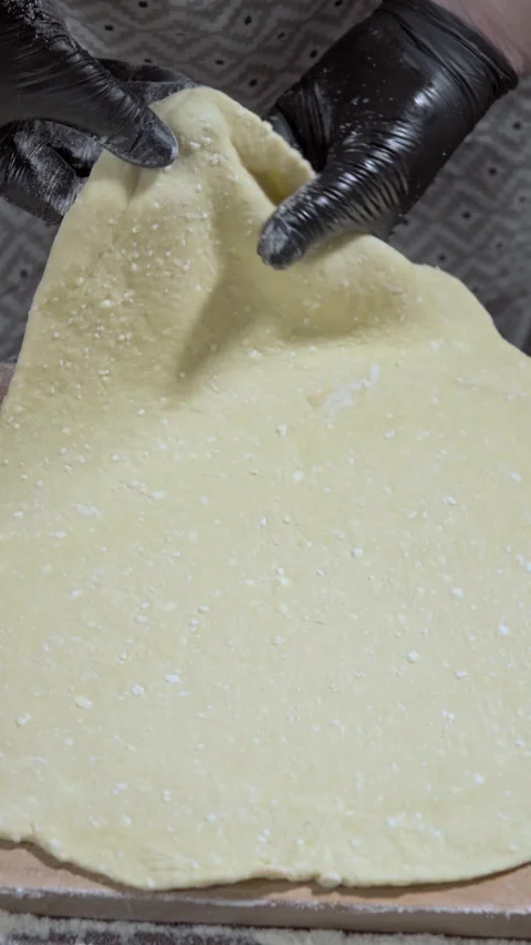 Vertical screen footage. Making cookie dough. Stock Footage 299634743