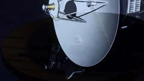 Vertical screen giant satellite dish futuristic communication array metal struct Stock Footage 311649046