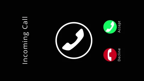 Vertical Screen Incoming Call Animation with Accept and Decline Option Stock Footage 163004562