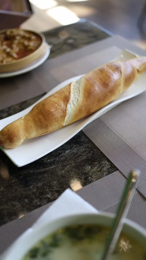 Vertical screen khachapuri skewer Stock Footage 331199602