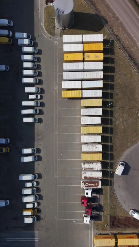 Vertical screen Logistics Facility Featuring Cargo Movement And Transportation Stock Footage 334664106