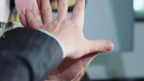 Vertical screen: Male hands gesturing at business meeting Stock Footage 251947732