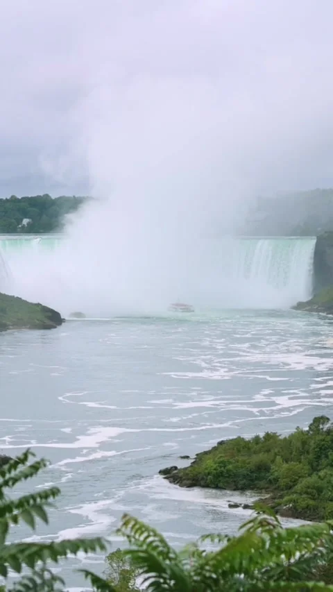Vertical screen Panoramic View of Niagara Falls Surrounding Nature panoramic Видео 296796929