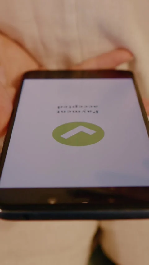 Vertical Screen Payment accepted screen and pregnant stroking her big belly. Stock Footage 303493545