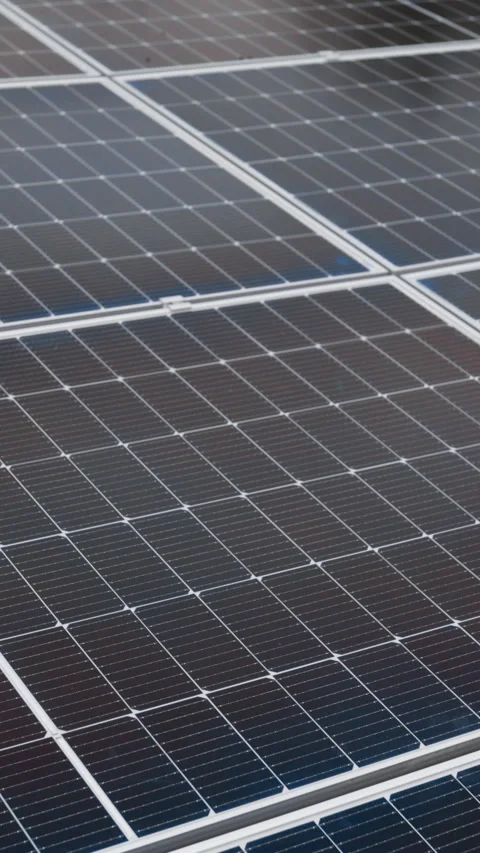 Vertical Screen: Photovoltaic solar panel extreme close up. Close-up of modern Stock Footage 272167776