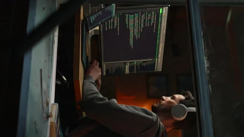 Vertical Screen Programmer Working On Computer Stock Footage 197423744