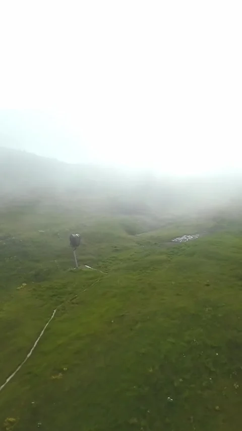 Vertical screen Restful rural area hidden by soft fog, Calm and peaceful Stock Footage 323575265
