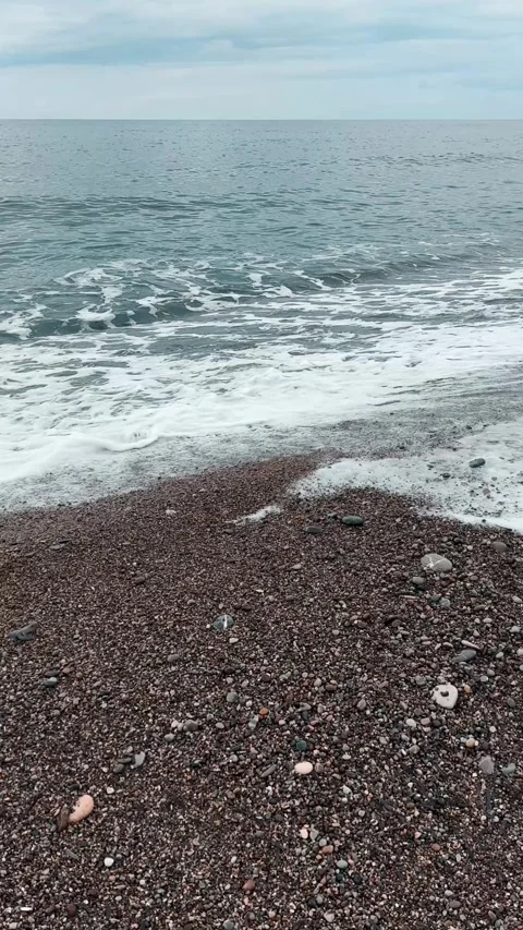 Vertical Screen: sandy beach in winter time . Shot for Social Media Stock Footage 301507688