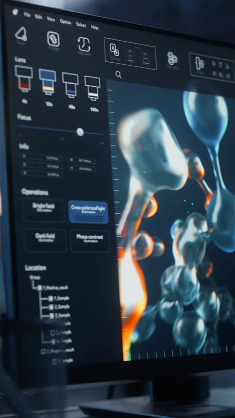 Vertical Screen Scientist Managing Quantum Computer with Tablet Stock Footage 318966226