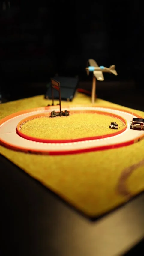 Vertical screen solar-powered test model simulates Mars rover on compact terrain Stock Footage 311130355
