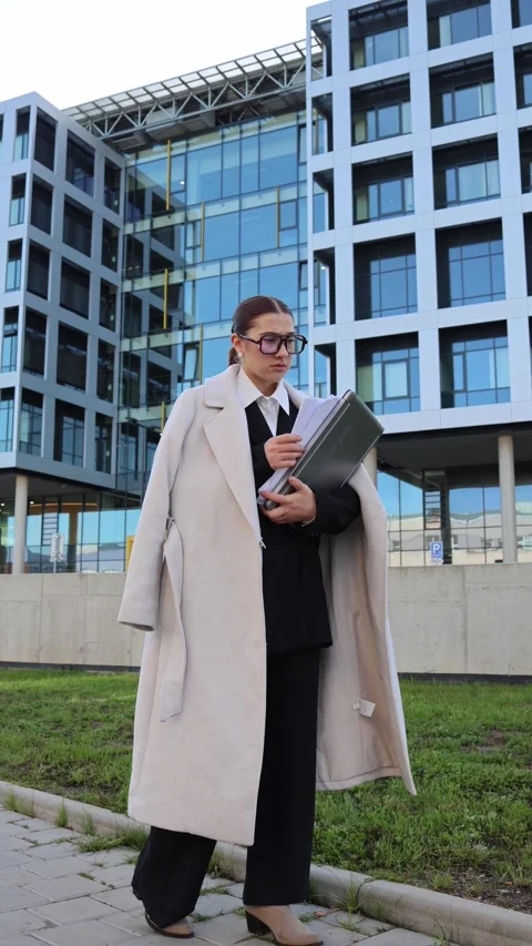 Vertical screen student checking university papers Stock Footage 325453626
