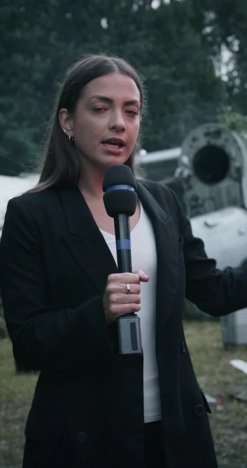Vertical Screen TV News Report From Plane Crash 스톡 동영상 295808463