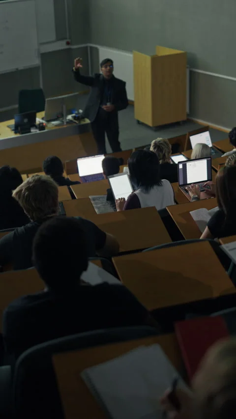 Vertical Screen University Lecture Stock Footage 326428322