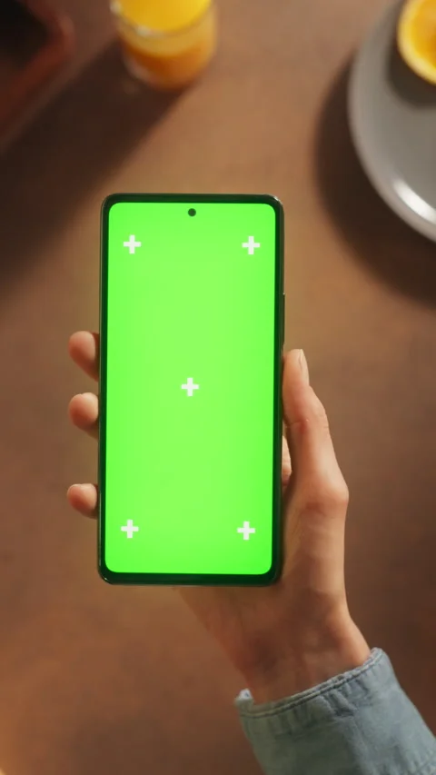 Vertical Screen Using Green Screen Smartphone Stock Footage 251803616