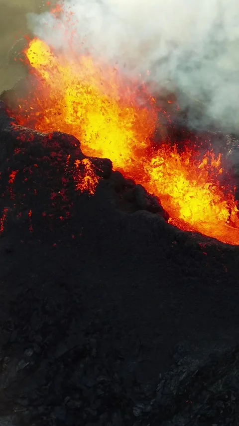 Vertical Screen: Volcano Eruption, Flowi... | Stock Video | Pond5