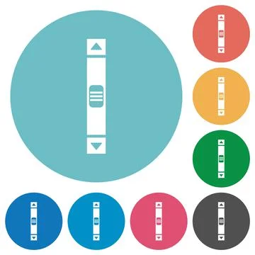 Vertical scroll bar flat round icons Stock Illustration