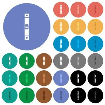 Vertical scroll bar round flat multi colored icons Stock Illustration