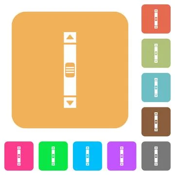 Vertical scroll bar rounded square flat icons Stock Illustration