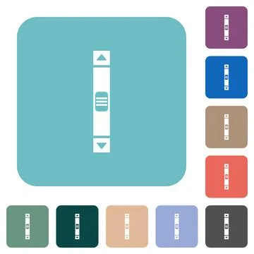 Vertical scroll bar rounded square flat icons Stock Illustration