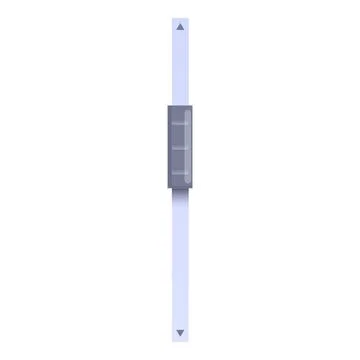 Vertical scroll bar with slider moving on white background Stock Illustration