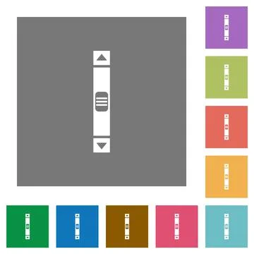Vertical scroll bar square flat icons Stock Illustration