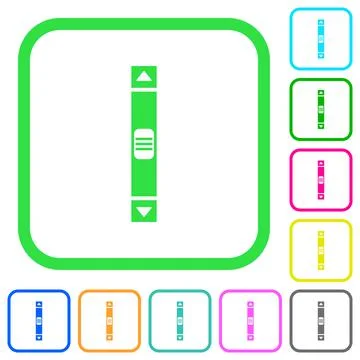 Vertical scroll bar vivid colored flat icons Stock Illustration
