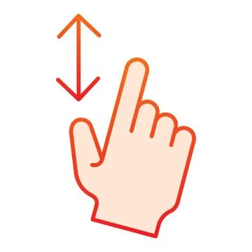 Vertical scroll flat icon. Resize in height vector illustration isolated on Illustrazione stock