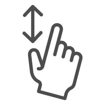 Vertical scroll line icon. Resize in height vector illustration isolated on 스톡 일러스트