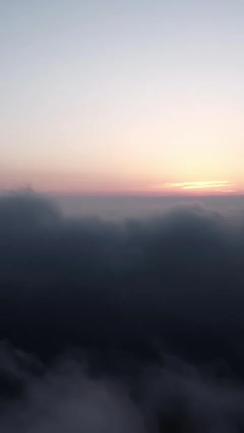 Vertical Sea of Clouds Aerial View Above Clouds Drone Nature Motion Stock Footage 327684318