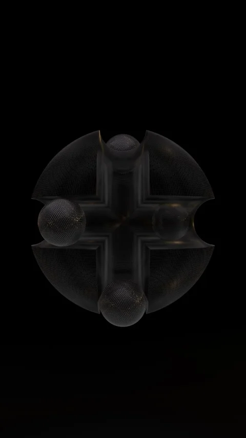 Vertical seamless 3D rendered spheres made of dark matter on black background Stock Footage 246066160