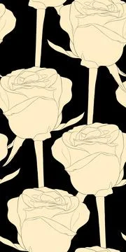 Vertical seamless background with roses. Stock Illustration