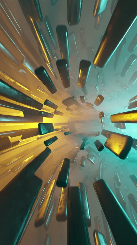 Vertical seamless camera flythrough on planet orbit rings made of minerals Stock Footage 254715168