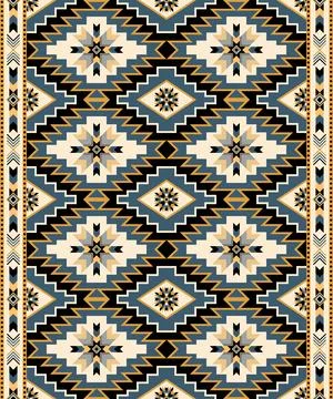 Vertical seamless ethnic pattern inspired by Native American art Illustrazione stock