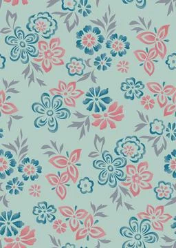 Vertical seamless floral pattern background. Illustrazione stock