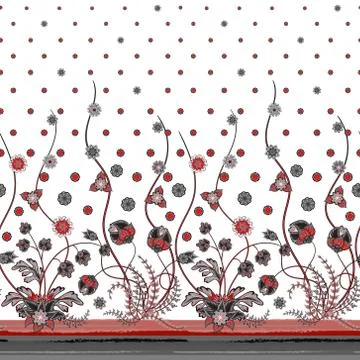 Vertical seamless patterns collection with floral texture for clothes Stock Illustration