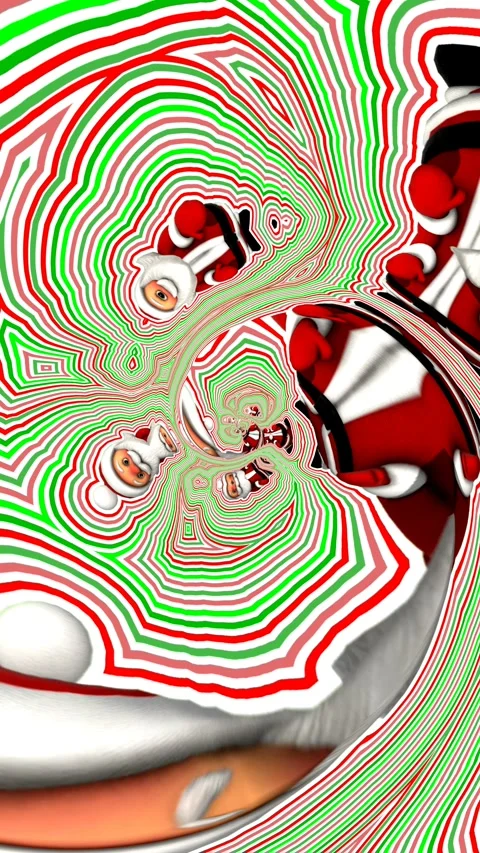 Vertical seamless psychedelic animation of dancing Santa. Hypnotic Christmas Video stock 325037367