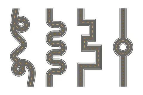 Vertical seamless roads on a white background, vector eps10 illustration Stock Illustration