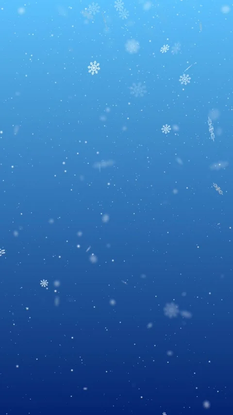 Vertical Seamless winter snowfall with 3D snowflakes Stock Footage 333832487