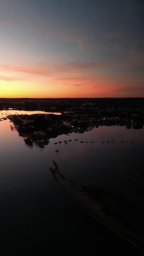 Vertical seaside sunset Stock Footage 284801677