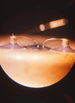 Vertical section through the inside of a metal can transistor 写真素材