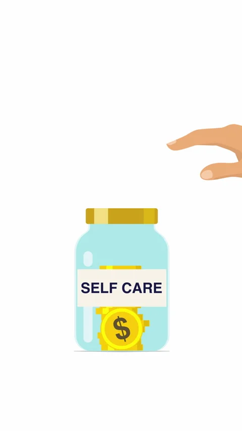 Vertical Self Care Savings Jar Animation with Coins Stock Footage 335896028
